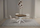  Tavolo Allungabile 90-194x90x76 cm Clerk Noce Gambe Bianche