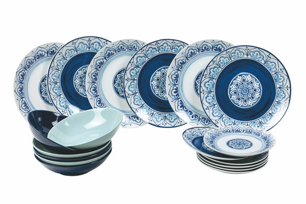 sconto Tafelservice 18 Teile aus Porzellan und Steingut 6 Plätze Villa d'Este Home Tivoli Maiori