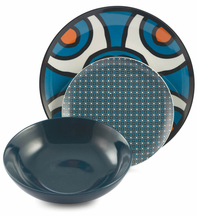 Servizio Piatti 18 Pezzi in Porcellana e Gres Villa d'Este Home Tivoli Cala Lisboa Multicolor