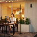 Lampada Solare da Esterno in stile Boho 45x45x178 cm in Rattan PE e Acciaio Nero e Giallo  