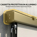 Tenda a Rullo Avvolgibile 250x160 cm con Cassetta in Alluminio e Manovella in Poliestere Anti-UV Bianco Crema      