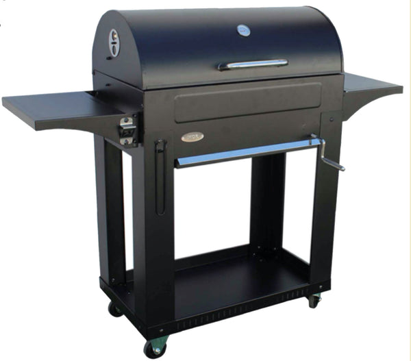prezzo Barbecue a Carbone 140x44x120 cm con 3 Griglie e Coperchio in Acciaio Milano Nero