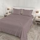 Set Lenzuola Sopra Sotto e Federe Linea Cloe in Raso di Cotone Rosa Antico Varie Misure