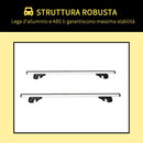 Barre Portapacchi per Auto in Lega di Alluminio 125 cm Max 75 Kg Grigio