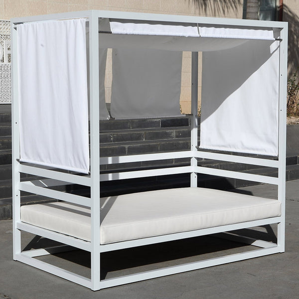 Aluminium-Himmelbett für den Außenbereich 200 x 120 x 200 cm Vorghini Baldachin Creme online