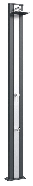 Doccia Solare da Esterno Giardino 30L Miscelatore e Lavapiedi Arkema Spring S Fascia Inox Grigio An