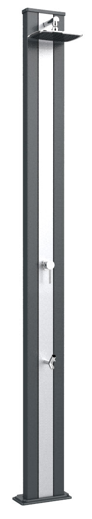 prezzo Doccia Solare da Esterno Giardino 30L Miscelatore e Lavapiedi Arkema Spring S Fascia Inox Grigio An