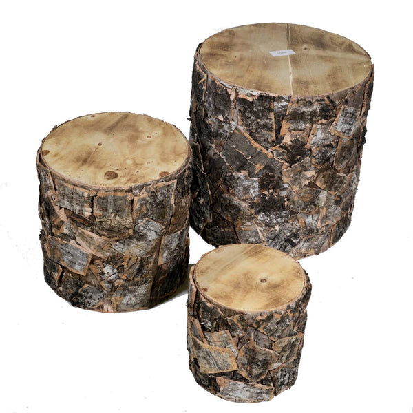 sconto Set 3 Hocker aus Holz ø39H41cm Adami Trunk