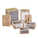 Set 2 Ceste Portabiancheria in legno brenda con 3 cassetti rettangolari