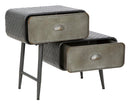 Mobiletto 2 Cassetti Iron School 63x29,5x52,5 cm in Ferro Grigio