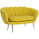 Divano 2 Posti 130x77x77 cm in Velluto Giallo  