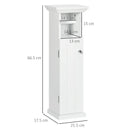 Mobiletto Bagno 21,5x17,8x66,5 cm con Porta Carta Igienica in Legno MDF Bianco