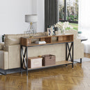 Tavolo Consolle per Ingresso 3 Ripiani 120x23,5x75 cm Noce e Nero
