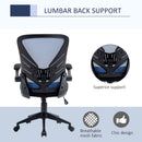 Sedia Operativa da Ufficio 62x59x99-107 cm in Tessuto Nero e Blu