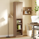 Mobile Colonna Bagno 40x35x180 cm a 2 Armadietti con 6 Ripiani Regolabili in Legno Color Legno      