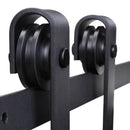Kit per Porta Scorrevole Rustico con Binario 200 cm in Acciaio Nero