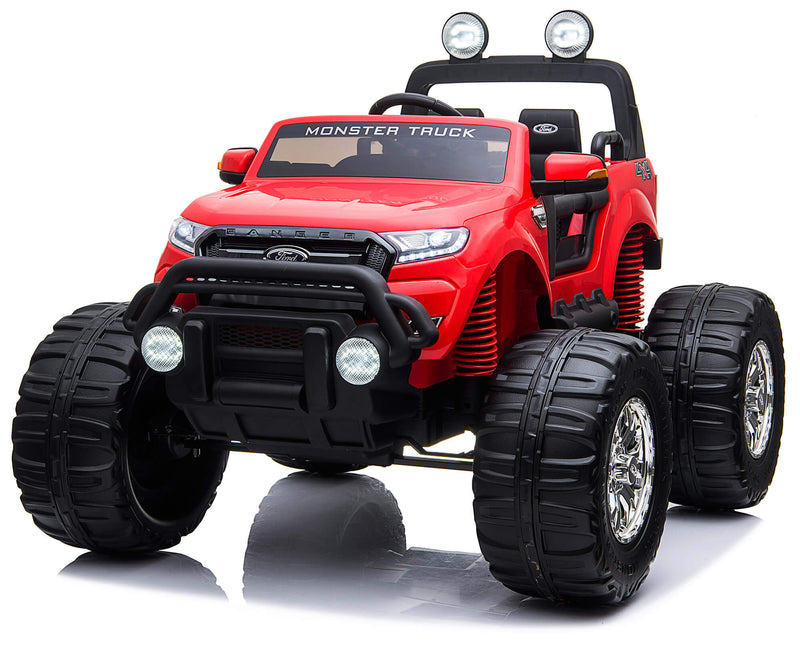 Macchina Elettrica per Bambini 2 posti Fuoristrada 24V con Licenza Ford Monster Truck 4x4 Rossa