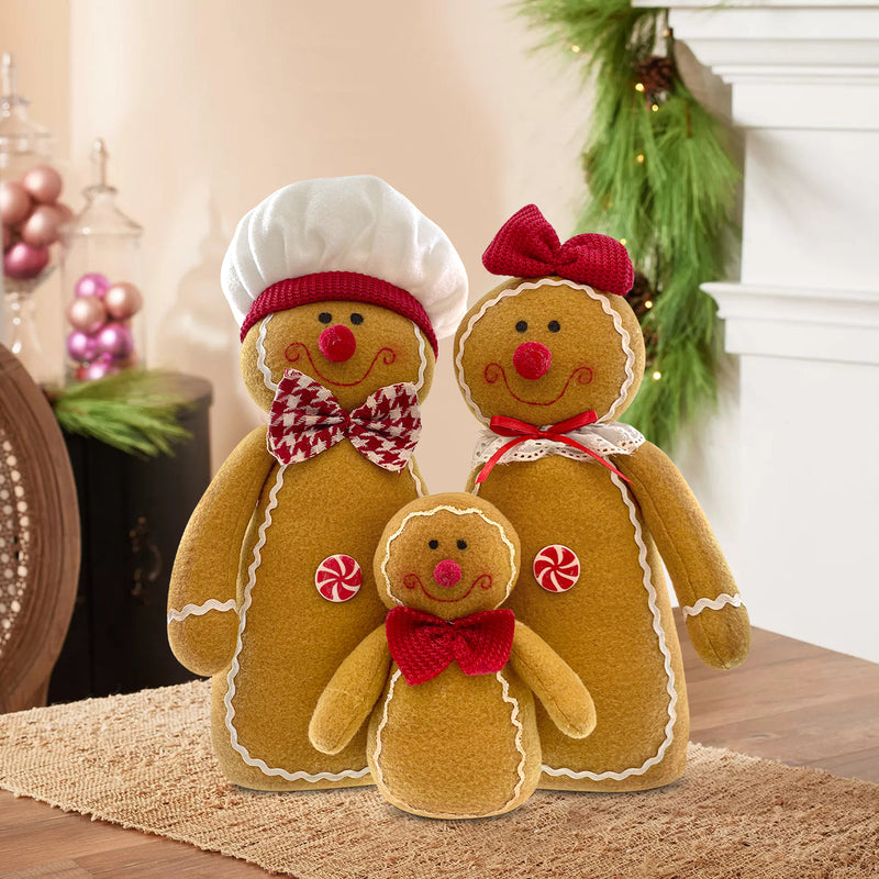 Tri Pan di Zenzero H37 cm con Luci in Poliestere