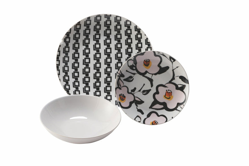 Servizio Piatti 18 Pezzi in Porcellana e Gres Multicolor Villa d'Este Home Tivoli Coco Walk