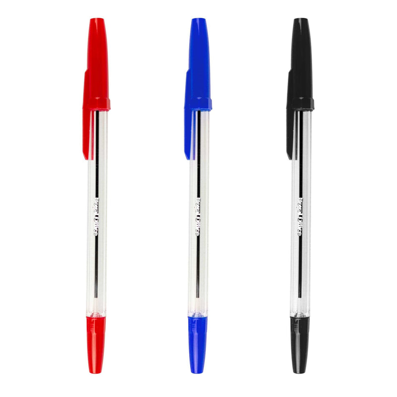 Set 50 Penne ad inchiostro a sfera lunga durata con clip Rosso