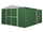 Gartenbox Haus aus Stahlblech Werkzeughalter 360x430x210 cm Enaudi Grün
