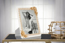 Cornice Rose Twat 26x2x31 cm in Poliresina e Vetro Crema e Oro