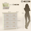 Cassettiera con 8 Cassetti in Tessuto 86x30x94,5 cm Tasche Laterali Portaoggetti Struttura in Acciaio Beige  
