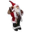 Babbo natale in tessuto verde e rosso cm xh30