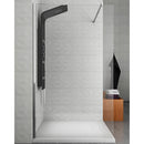 Colonna Doccia Multifunzione Idromassaggio Doccetta Acciaio Nero Opaco