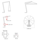 Ombrellone da Giardino Decentrato Ø2,5m in Legno Telo in Acrilico Danieli Lisbona Ecrù