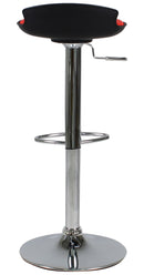 Sgabello con Alzata a Gas e Seduta Girevole in Polipropilene e Similpelle Vandi Nero e Rosso