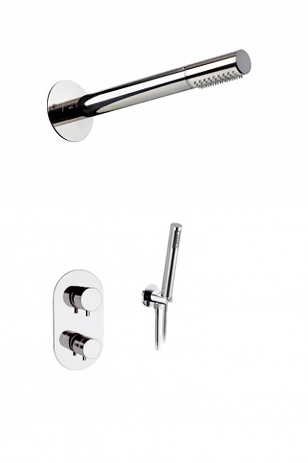 acquista Ama Luxury Aurora Steel Eingebauter Duschkopf-Umsteller und Handbrausearm