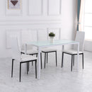 Set 4 Sedie 41x50x97 cm in Tessuto Bianco