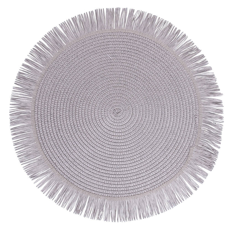 Set 4 Tovagliette con Frange Ø38x0,3 cm  in Carta effetto Juta VdE Tivoli 1996 Shades of Stones