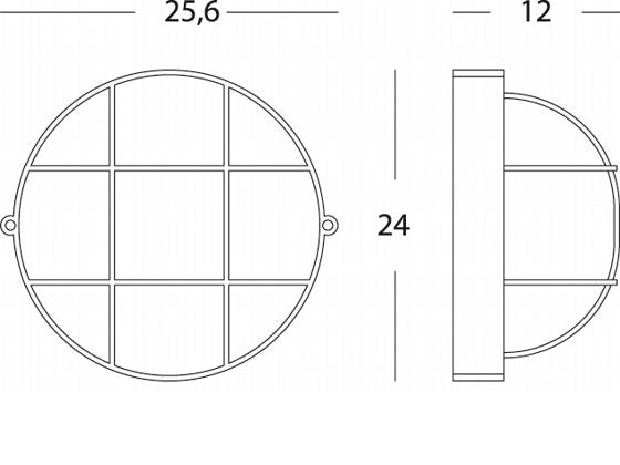Lampada Plafoniera Tonda Grande con Gabbia Colore Nero per Esterno Linea Industriale Sovil