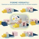Set 8 Costruzioni Morbide per Bambini 0-3 Anni in Velluto e Schiuma PU Blu      