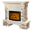 Camino Elettrico da Pavimento 109x110x33 cm Effetto Fiamma 1500W Topaz & Zakinthos Avorio