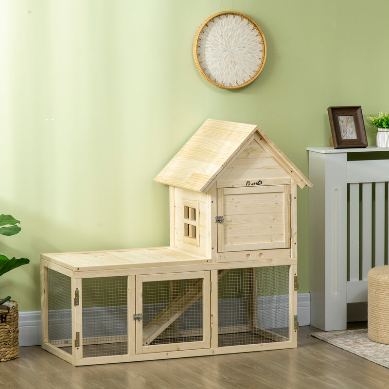 Conigliera per Interno 151,5x106x97 cm 3 Porte e Area Esterna in Legno d'Abete  