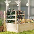 Letto per Orto  119x62,5x64 cm con 3 Tralicci e 2 Fioriere con Fondo Aperto in Legno di Abete  