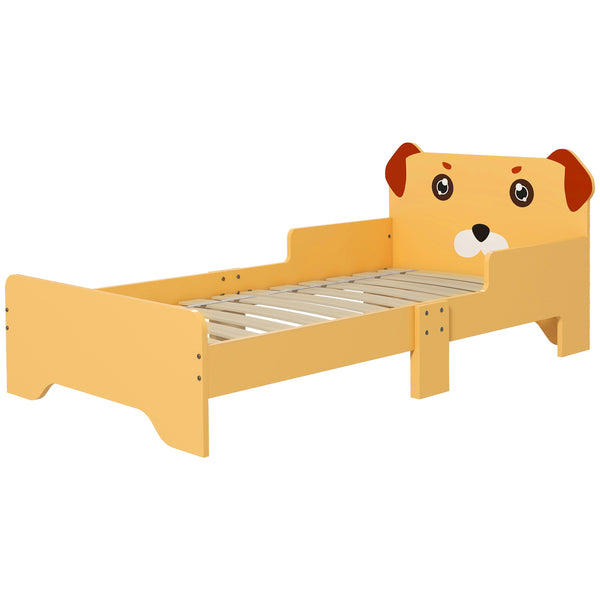 prezzo Lettino per Bambini 3-6 Anni con Sponde Laterali Anticaduta 143x74x66 cm in MDF Giallo