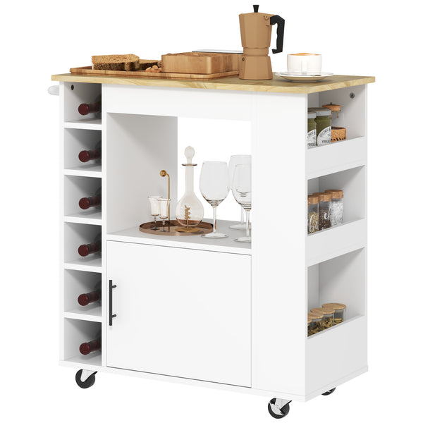 Carrello da Cucina 83x40x83 cm Armadietto e Portabottiglie Rovere acquista
