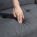 Divano Letto Singolo Clic Clac 189x91x84 cm Schienale Reclinabile e 2 Cuscini Grigio  