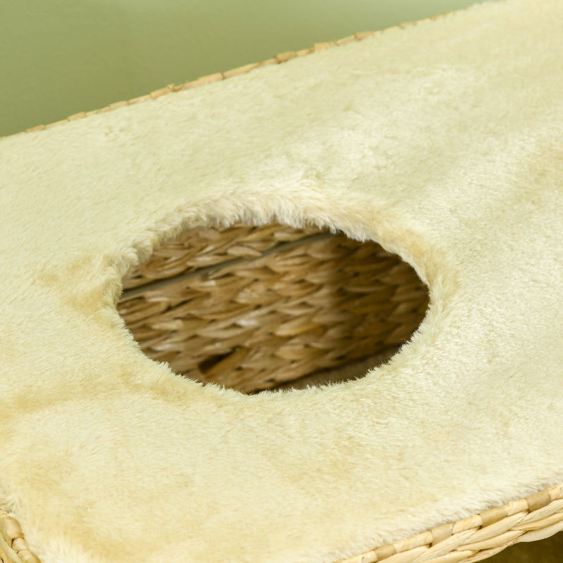 Albero Tiragraffi per Gatti con Casetta e Trespolo 60x40x95 cm Marrone e Beige  