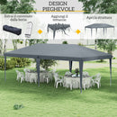 Gazebo da Giardino Pop-up 6x3 m Pieghevole Tendone per Feste con Sacca di Trasporto Grigio   