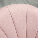 Set 2 Sedie Imbottite 55,5x59x81 cm in Tessuto Effetto Lino Rosa e Oro