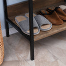 Appendiabiti da Terra con 4 Ripiani 60x40x180 cm in Truciolato e Acciaio Marrone