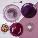 Set 6 Piatti Piani Ø25x2 cm  in Vetro VdE Tivoli 1996 Imperial Viola