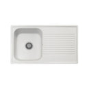 Lavello 86x50 cm reversibile 1 vasca gocciolatoio bianco Samet