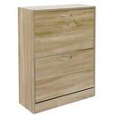 Scarpiera 2 Ante Ripiani Doppia Profondità in Melanina 60x24x83cm Colore Beige