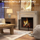 Parascintille con Antine 96x60cm Pieghevole a 3 Pannelli in Metallo Nero 